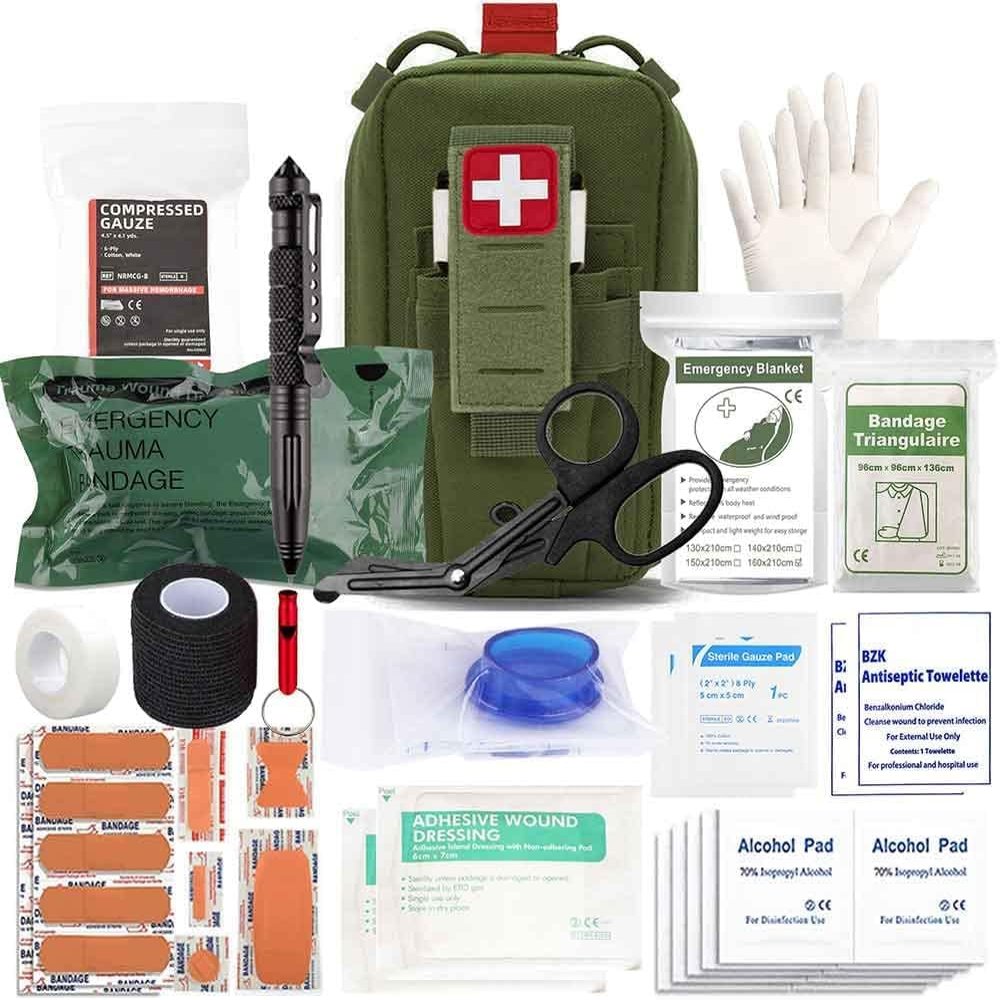 Tactical Ifak Trauma Kit Emergency First Aid Stop The Bleed Ifak Refill, Ifak Med Kit Trauma Refill Military Medical Supplies Kit Pack for Duty Belt