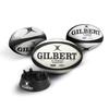 Gilbert G-TR4000 Black Rugby Training Ball Size 5 Set of 3 + Kicking Tee view 1