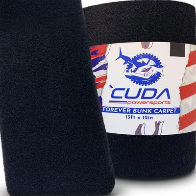 Cuda Boat Trailer Bunk Carpet FOREVER-12 Inch Wide x 13ft- 20 Year Life 36 Oz Roll- Cuda Bunk Carpet for Boat Trailers Parts Accessories Black Lift Runners Covers Waterproof