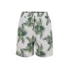 QWENTMTNTY Women's Casual Shorts Summer Comfy Hawaiian Beach Shorts Elastic Waist Floral Print Shorts Pajama with Pockets White view 3