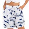 QWENTMTNTY Women's Floral Print Pajama Short Pants Summer Plus Size Elastic Waisted Capri Shorts Joggers Bermuda Shorts White view 1