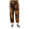 Summer Capri Pants for Women Casual Cotton Floral Cargo Pants Loose Elastic Waist Ankle Cropped Trouser Pockets Yellow view 1