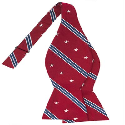 KissTies Mens Patriotic Self-tied Bowtie Red Silk US Stars 4th Of July Bows