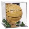 Better Display Cases Acrylic Mini - Miniature (not Full Size) Basketball Display Case with Mirror Case, Green Risers and Mirror Base (B03/A015) view 1
