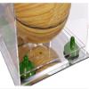 Better Display Cases Acrylic Mini - Miniature (not Full Size) Basketball Display Case with Mirror Case, Green Risers and Mirror Base (B03/A015) view 3