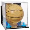 Better Display Cases Acrylic Mini - Miniature (not Full Size) Basketball Display Case with Mirror Case, Light Blue Risers, Wall Mount and Mirror Base (B03/A015) view 1