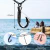 abooxiu Personalized 2PCs Fishing Hook Urn Necklace for Ashes Fish Hook Stainless Steel Cremation Jewelry Memorial Pendant Keepsake for Men (Black&Black) view 2