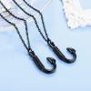 abooxiu Personalized 2PCs Fishing Hook Urn Necklace for Ashes Fish Hook Stainless Steel Cremation Jewelry Memorial Pendant Keepsake for Men (Black&Black) view 3