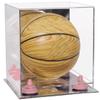 Better Display Cases Acrylic Mini - Miniature (not Full Size) Basketball Display Case with Mirror Case, Pink Risers and Mirror Base (B03/A015) view 1