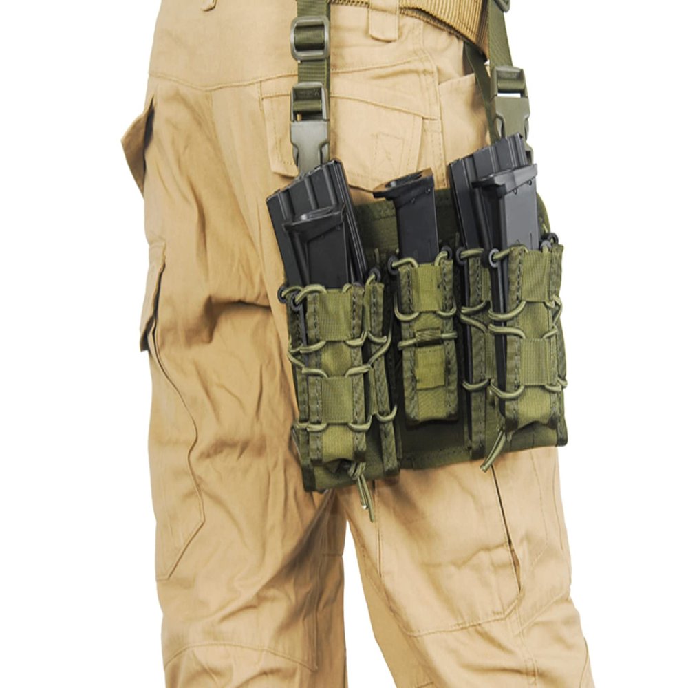 Lancer Tactical Airsoft Magazine Pouch Leg Rig (Color: OD Green)
