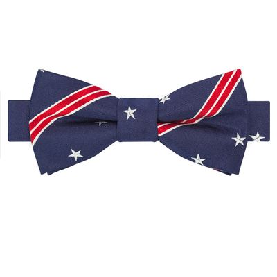 KissTies Silk US Patriotic Boys Bowtie Pre-tied Blue Flag 4th Of July Bow Ties