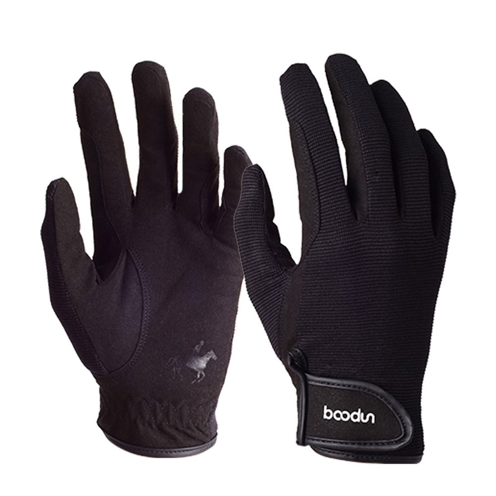 Men & Women Horse Riding Gloves,Touchscreen Horse Riding Gloves,Equestrian Outdoor Breathable Stretchable Horse Glove (M, Black)