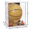Better Display Cases Acrylic Mini - Miniature (not Full Size) Basketball Display Case with Mirror Case, Orange Risers and Mirror Base (B03/A015) view 2