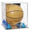 Better Display Cases Acrylic Mini - Miniature (not Full Size) Basketball Display Case with Mirror Case, Light Blue Risers and Mirror Base (B03/A015) view 1