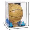 Better Display Cases Acrylic Mini - Miniature (not Full Size) Basketball Display Case with Mirror Case, Light Blue Risers and Mirror Base (B03/A015) view 2