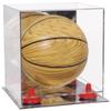 Better Display Cases Acrylic Mini - Miniature (not Full Size) Basketball Display Case with Mirror Case, Red Risers and Mirror Base (B03/A015) view 1