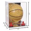 Better Display Cases Acrylic Mini - Miniature (not Full Size) Basketball Display Case with Mirror Case, Red Risers and Mirror Base (B03/A015) view 2