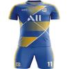 ORKY Men Custom Soccer Jersey with Short, Youth Personalize Name Number Shirt, Kids Training Team Uniform(Blue Yellow 120cm) view 1