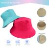 6 PCs Unisex Bucket Hats, Solid Color Sun Hat Cap for Women Sumer Beach Outdoor Travel (Set 2, 6) view 3