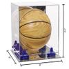 Better Display Cases Acrylic Mini - Miniature (not Full Size) Basketball Display Case with Mirror Case, Dark Blue Risers and Mirror Base (B03/A015) view 2