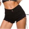 Women Sexy Denim Cut Off Shorts Low/High Waist Distressed Ripped Jean Shorts Summer Beach Lace Up Hot Jeans Clubwear view 1