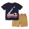Urtrend Little Boys' Baby Toddler Kids Cotton Summer T-Shirt Shorts Set(3T,Navy4) view 1