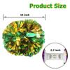 Hooshing 2PCS Green and Gold Cheerleading Pom Poms Metallic Cheer Pom Poms with Baton Handle for Sports Dance Team Spirit Party Kids Adults view 2