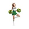 Hooshing 2PCS Green and Gold Cheerleading Pom Poms Metallic Cheer Pom Poms with Baton Handle for Sports Dance Team Spirit Party Kids Adults view 3
