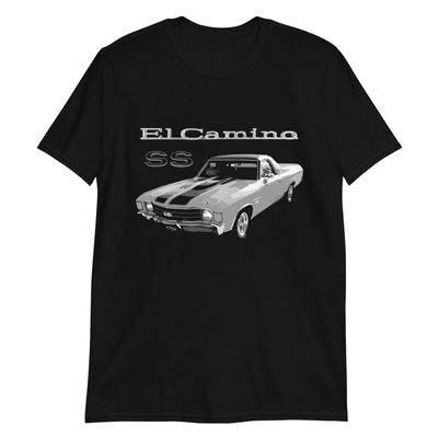 1972 Chevy El Camino Collector Car Owner Classic Cars 1970s Short-Sleeve Unisex T-Shirt Black