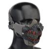  Airsoft Half Face Skull Horror Mask, Tactical Foldable Mesh Skull Mask for Halloween CS Hunting Paintball Gear view 3
