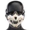  Airsoft Half Face Skull Horror Mask, Tactical Foldable Mesh Skull Mask for Halloween CS Hunting Paintball Gear view 2