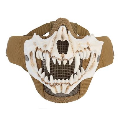  Airsoft Half Face Skull Horror Mask, Tactical Foldable Mesh Skull Mask for Halloween CS Hunting Paintball Gear