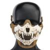  Airsoft Half Face Skull Horror Mask, Tactical Foldable Mesh Skull Mask for Halloween CS Hunting Paintball Gear view 2