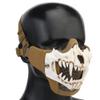  Airsoft Half Face Skull Horror Mask, Tactical Foldable Mesh Skull Mask for Halloween CS Hunting Paintball Gear view 3