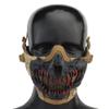  Airsoft Half Face Skull Horror Mask, Tactical Foldable Mesh Skull Mask for Halloween CS Hunting Paintball Gear view 2