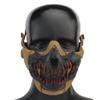  Airsoft Half Face Skull Horror Mask, Tactical Foldable Mesh Skull Mask for Halloween CS Hunting Paintball Gear view 2