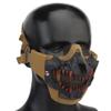  Airsoft Half Face Skull Horror Mask, Tactical Foldable Mesh Skull Mask for Halloween CS Hunting Paintball Gear view 3