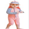 Baby Boys Girls Swimsuit Dinosaur Rash Guard Sun Protection Set Kids One Piece Zipper Bathing Suit Swimwear with HatPink,12-18Months view 1