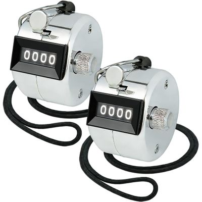Amble 2 Pack Tally Clicker Counter, Metal Case Mechanical Clicker Digital Handheld Tally Counter with Nylon Lanyard