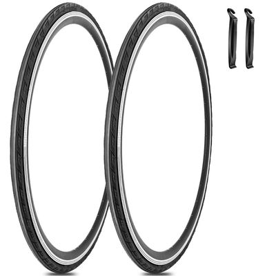 2 Pack 700x25C Bike Tire 700C Foldable Repalcement Tires for Road Bicycle