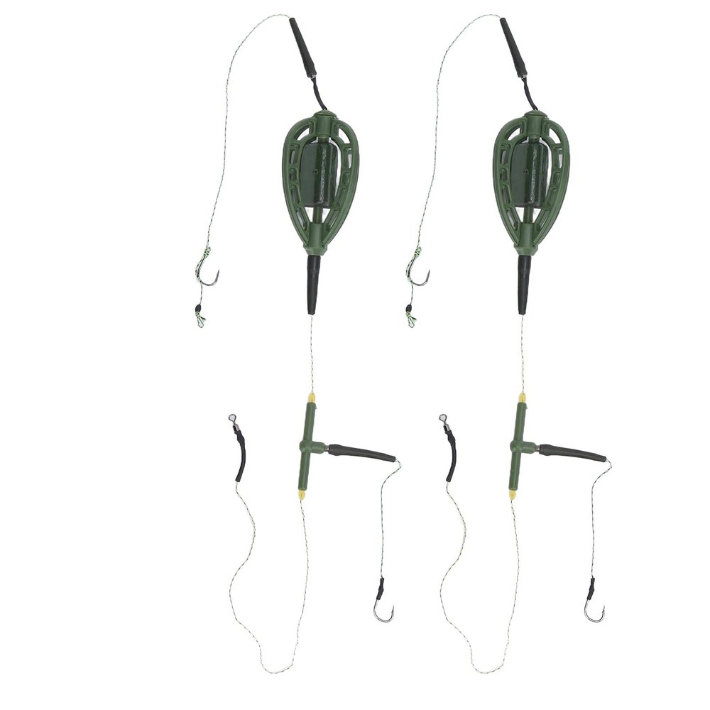 plplaaoo 2Pcs Carp Fishing Feeders Cage,Lightweight Carp Fishing Baits Lure Cage,Durable Fishing Feeder Bait Cage for Carp Fishing,Carp Nesting Device Fishing Set(48G)