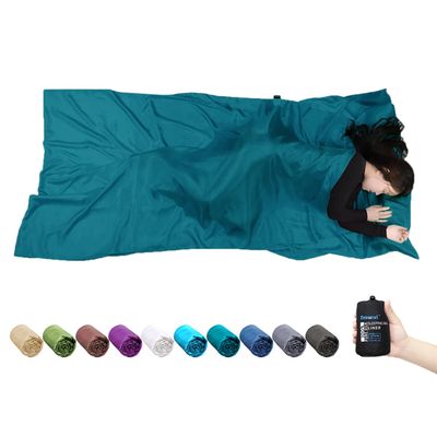 Browint Silk Sleeping Bag Liner, Silk Sleep Sheet, Sack, Extra Wide 87"x43", Lightweight Travel and Camping Sheet for Hotel, More Colors for Option, Reinforced Gussets, Pillow Pocket