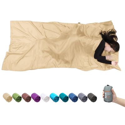 Browint Silk Sleeping Bag Liner, Silk Sleep Sheet, Sack, Extra Wide 87"x43", Lightweight Travel and Camping Sheet for Hotel, More Colors for Option, Reinforced Gussets, Pillow Pocket