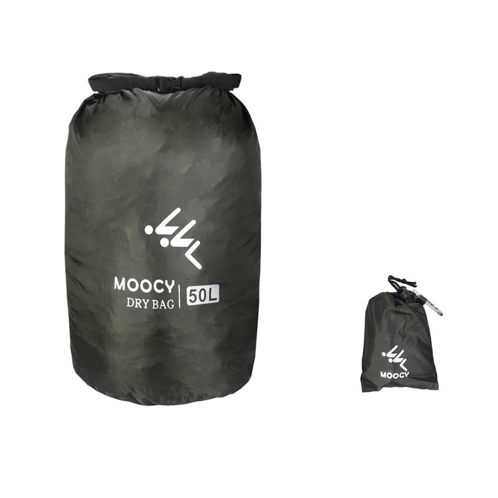 MOPHOEXII Waterproof Dry Bag - Fully Submersible 1pk or 3pk Ultra Lightweight Airtight Waterproof Bags - 5L, 20L and 50L Sizes -Roll Top Dry bags Dry Sack (Dark Green, 50L)