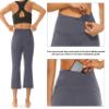 AFITNE Capri Pants for Women Bootcut Yoga Pants with Pockets High Waisted Flare Workout Bootleg Printed Yoga Crop Flared Athletic Gym Pants Grey - S view 3