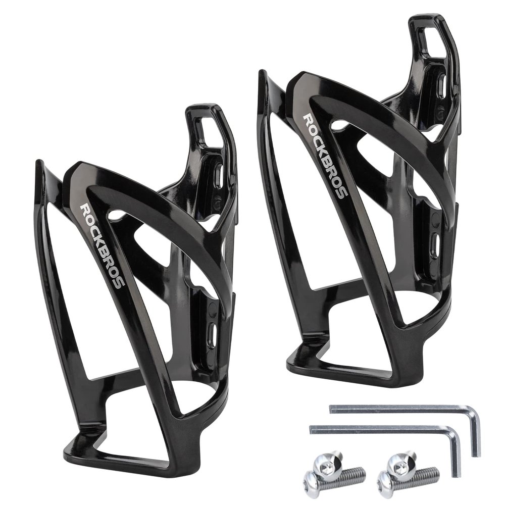 ROCKBROS Bike Water Bottle Holder Ultra-Light Bicycle Bottle Cages with Screws Tool, Universal Bike Cup Holder for Road MTB Mountain Bikes Cycling Accessories2 Pack
