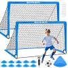 Kids Soccer Goal for Backyard Set - 2 Set of 6X4 / 4X3 ft Toddler Soccer Nets Training Equipment, Soccer Ball, Pop Up Portable Soccer Set for Kids and Youth Games and Training Goals Ages 3-16 Gift view 1
