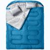 MEREZA Double Sleeping Bag for Adults Mens with Pillow, XL Queen Size for All Season Camping Hiking Backpacking 2 Person Sleeping Bags for Cold Weather & Warm (Diamond Blue) view 1