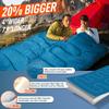 MEREZA Double Sleeping Bag for Adults Mens with Pillow, XL Queen Size for All Season Camping Hiking Backpacking 2 Person Sleeping Bags for Cold Weather & Warm (Diamond Blue) view 3
