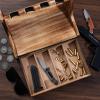 DGWJSU Pistol Rack Gun Safe, Real Wood Handgun Rack Holder for Gun Cabinet Accessories, Rustic Style Gun Rack Organizer for Nightstand, Gifts for Men view 2